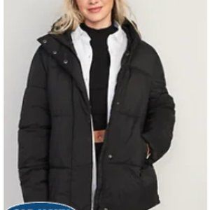 Old Navy petite Water-Resistant Hooded Puffer Jacket